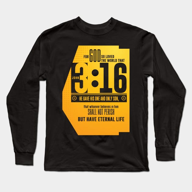 John 3:16 Long Sleeve T-Shirt by JC-TSHIRTS